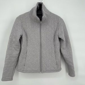 NORTH FACE Caroluna Crop Jacket Gray Quilted‎ Fleece Lined Size M